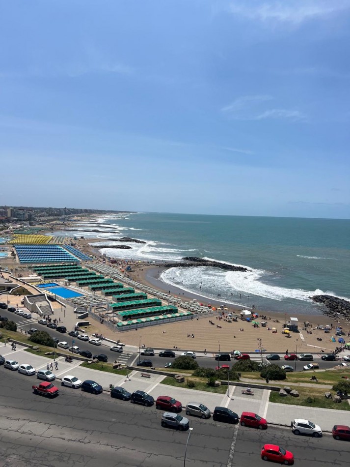 ALQUILER 24 MESES, MDP, IMPACTANTE PISO DE 3 AMB. LIVING COMEDOR, COCINA COMEDOR, LAVADERO , BALCONES, DOS COCHERAS, VISTA PLENA AL MAR  DESDE TODOS LOS AMBIENTES, UNICO !!!!